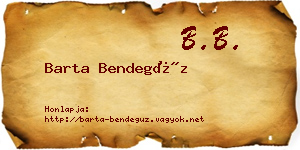 Barta Bendegúz névjegykártya